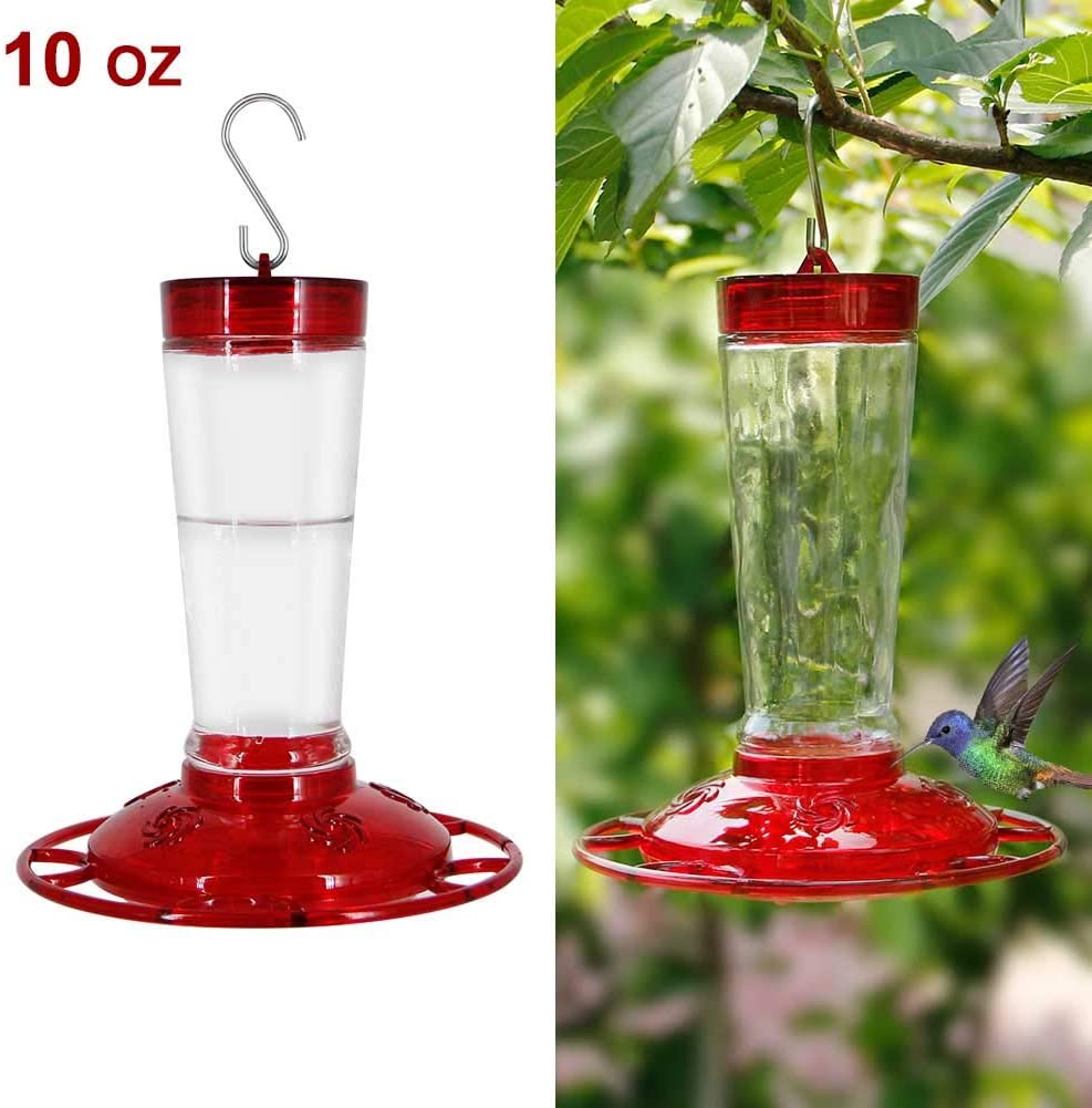 Hummingbird Feeder, 10 Onces Fluid Flower Bird Feeder for Outdoors