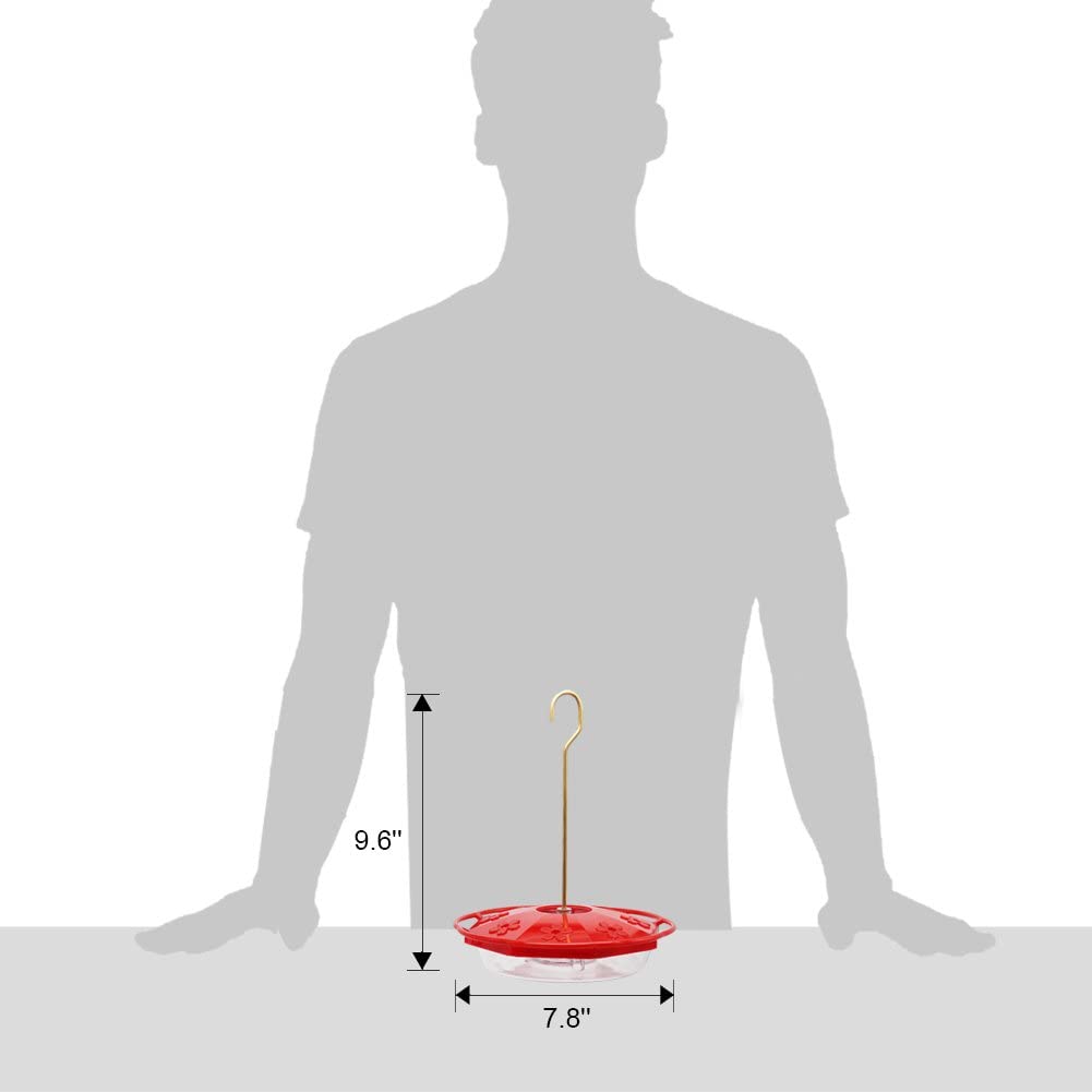 12 oz Hanging Hummingbird Feeder with 8 Feeding Ports