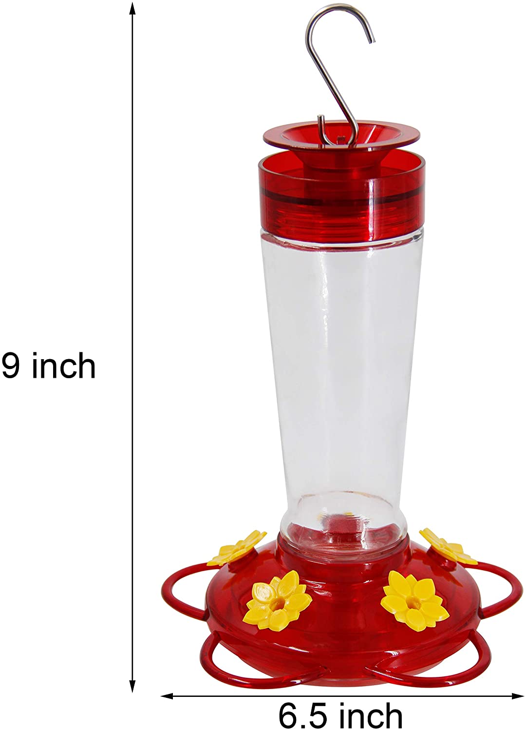 Hummingbird Feeder, Glass Bottle Bird Feeders, 5 Feeding Ports, 10-Ounce Nectar Capacity