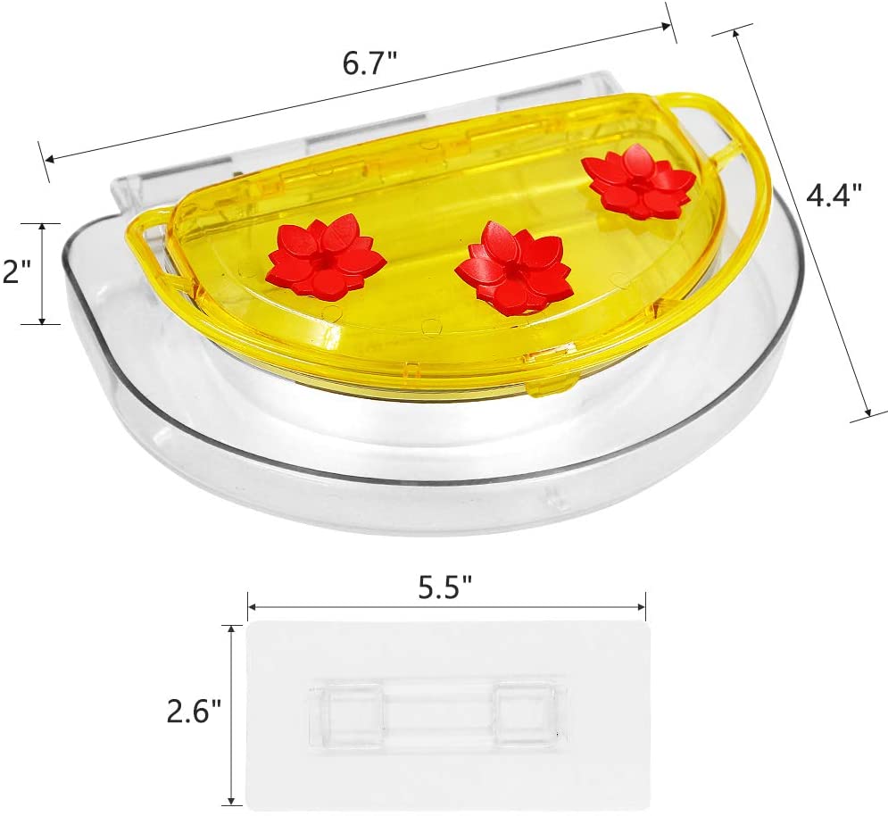 Hummingbird Feeder, 8 Fluid Ounces Flower Bird Feeder with 3 Feeding Stations for Outdoors