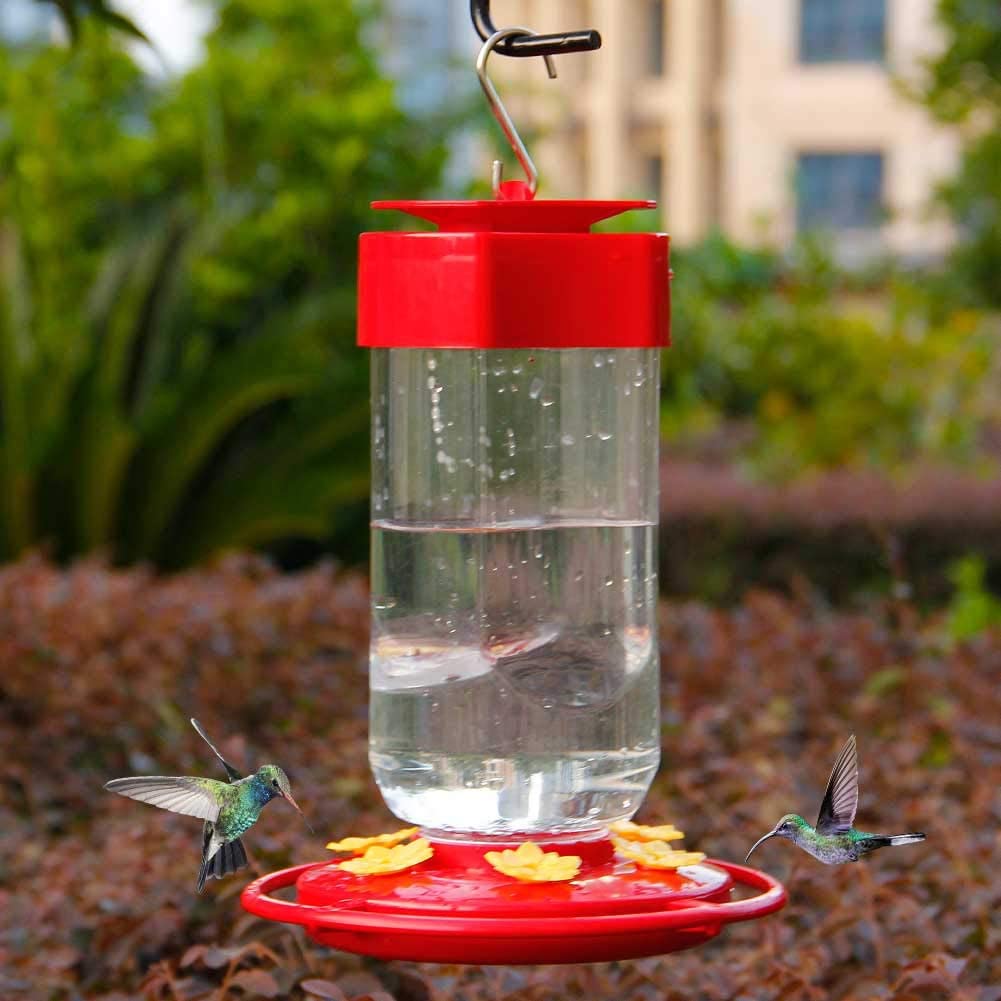 30 oz. Hummingbird Feeder, Big Bottle Bird Feeders, 8 Feeding Stations, Red