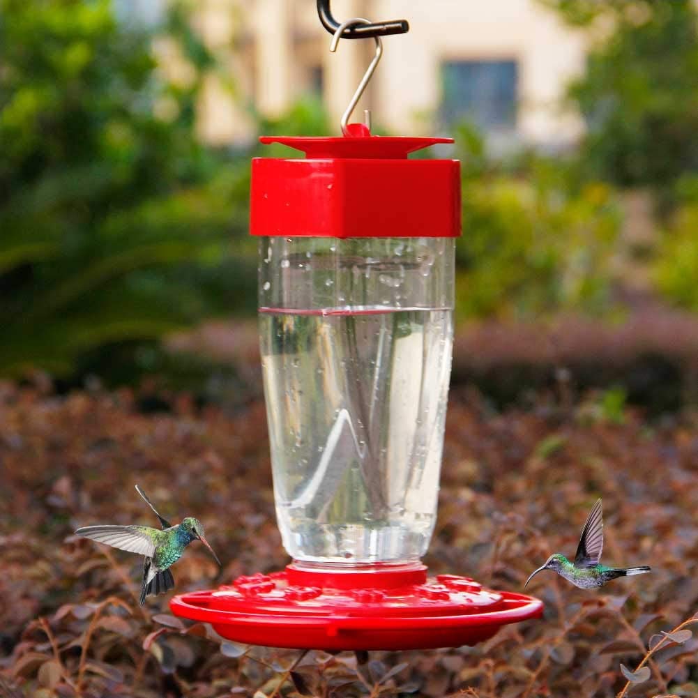 35 oz. Hummingbird Feeder, Big Bottle Bird Feeders, 10 Feeding Stations, Red